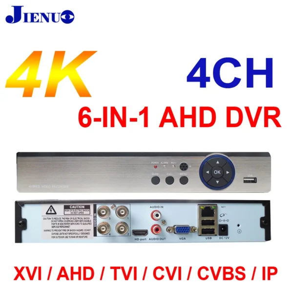 JIENUO 4CH DVR 4K 8MP 5MP 1080P 6 In 1 Video Recorder 1