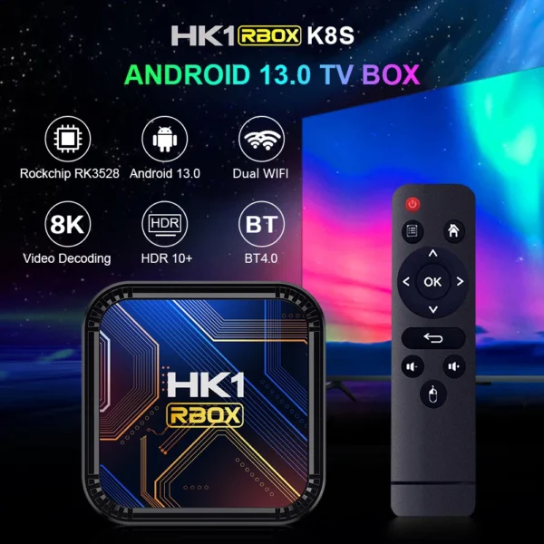 HK1 RBOX Media Player K8S RK3528 64GB 32GB 16GB 2.4G 5G 3