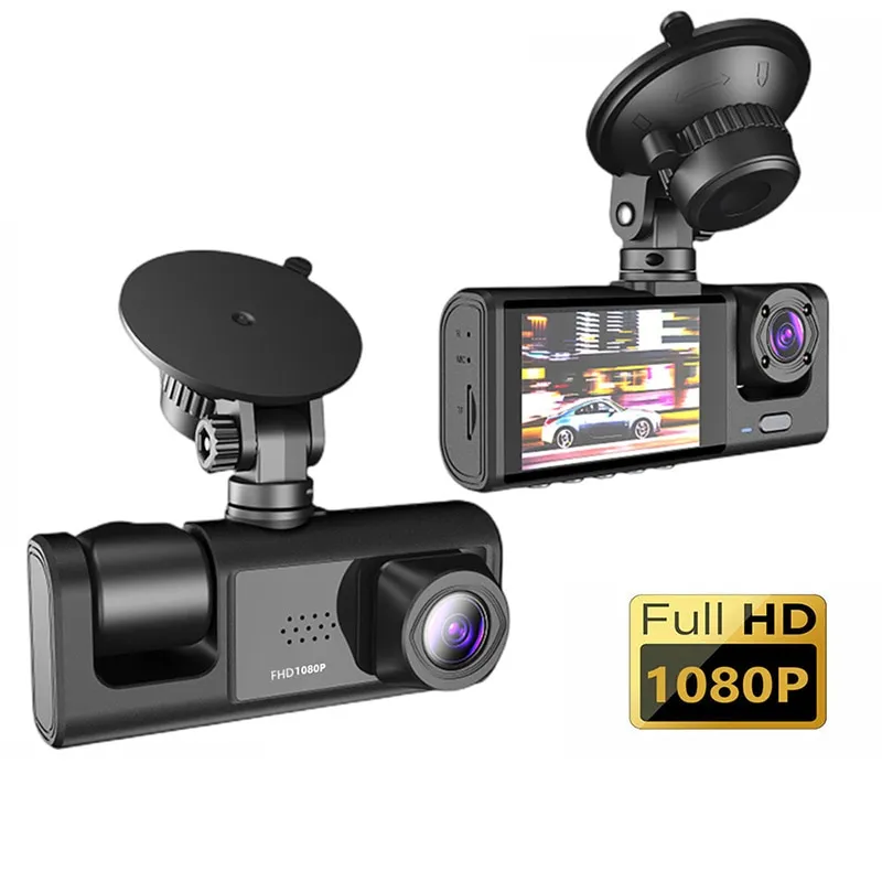 Dash Cam W/ IR Night Vision Loop Recording & 2 1