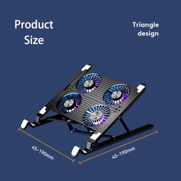 New Laptop Cooler Base Foldable Laptop Stand (2 or 4 fans) 6