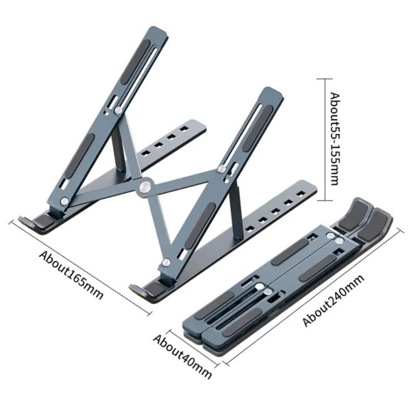 Aluminum Alloy Laptop Holder Stand Adjustable Foldable Portable 6