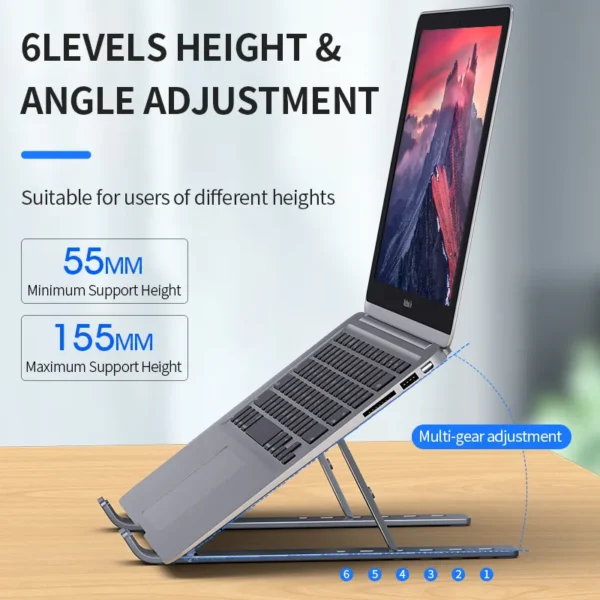 Aluminum Alloy Laptop Holder Stand Adjustable Foldable Portable 2