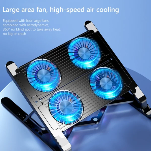 New Laptop Cooler Base Foldable Laptop Stand (2 or 4 fans) 3