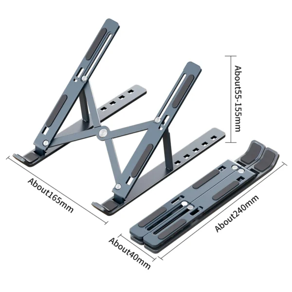 Aluminum Alloy Laptop Holder Stand Adjustable Foldable Portable 8